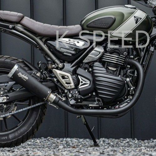 トライアンフ スクランブラー400X/スピード400 フルエキゾーストマフラー ブラック/ブラック K-SPEED_1