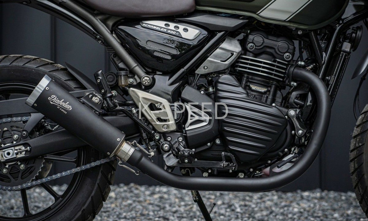 トライアンフ スクランブラー400X/スピード400 フルエキゾーストマフラー ブラック/ブラック K-SPEED_3