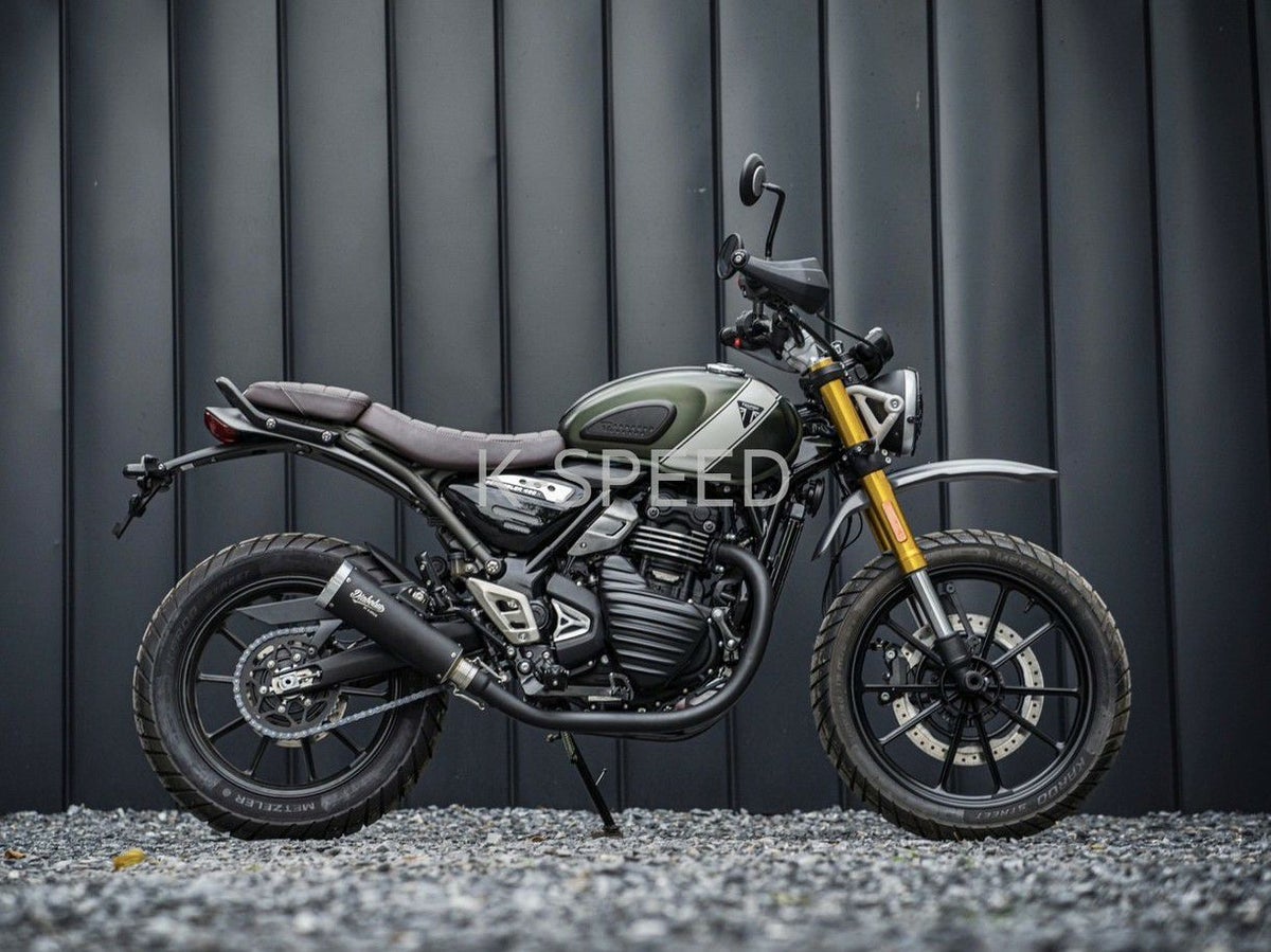 トライアンフ スクランブラー400X/スピード400 フルエキゾーストマフラー ブラック/ブラック K-SPEED_5