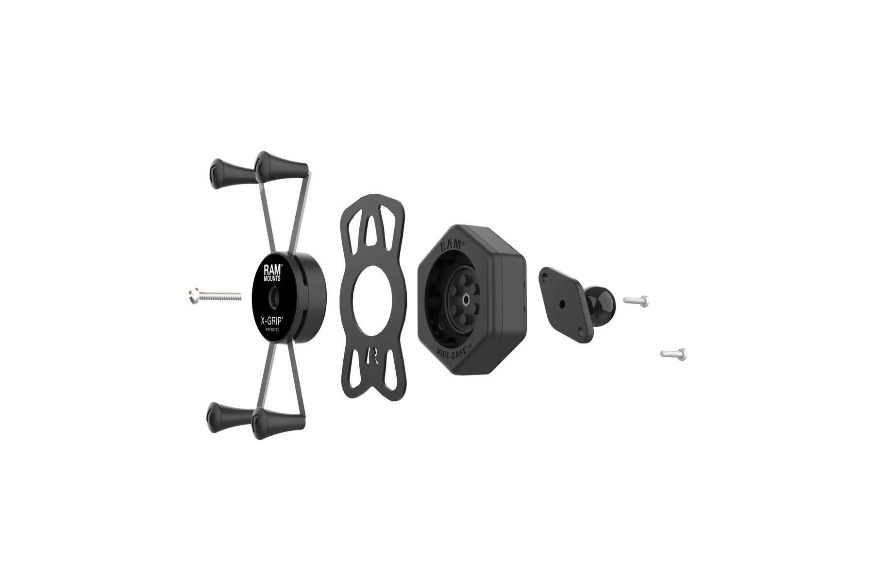 ラムマウント（Ram Mounts） 防振Xグリップ（M）スマホホルダー ラムマウント 防振Xグリップ(M)スマホホルダー テザー付 1インチボール