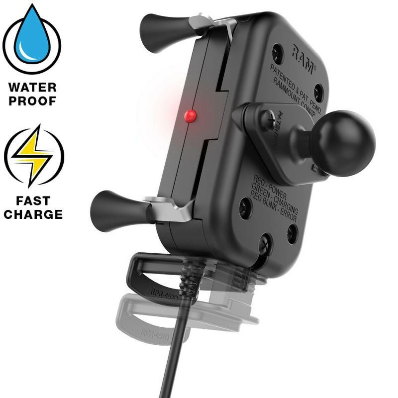 ラムマウント 防水ワイヤレス充電Xグリップスマホホルダー(15W) テザー