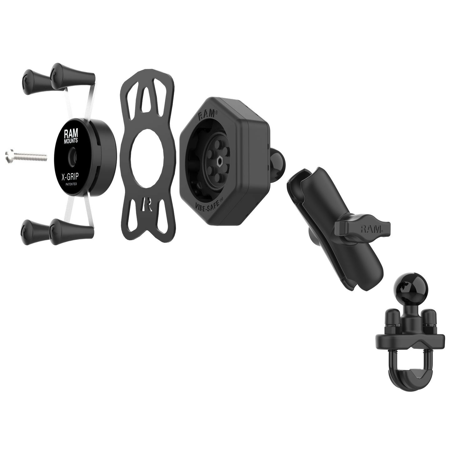 ラムマウントRam Mounts防振Xグリップ(S)＆フォークステムベースセット RAM MOUNTS(ラムマウント) 防振Xグリップ S ＆フォークステムベース