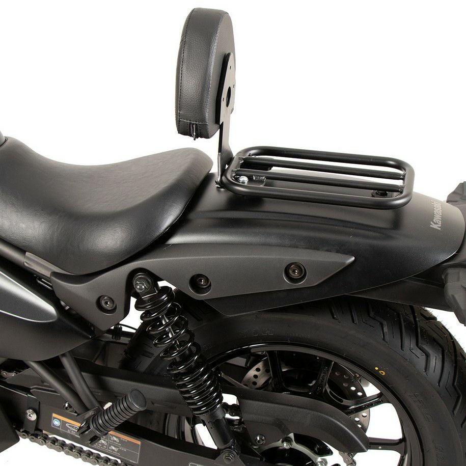 NO.4307　エリミネーター２５０Ｖ　水冷４サイクルＶツイン２５０ｃｃエンジン　サイドバック　バックレスト　リヤキャリア　ブラック　☆彡 カワサキ エリミネーター 24- ソロラック バックレスト付き ブラック