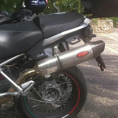 BMW R1150RS オーバルステンレス スリップオンマフラー カーボンチップ