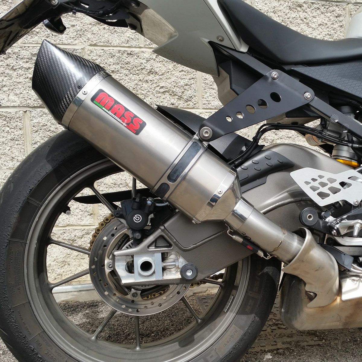 BMW R1150RS オーバルステンレス スリップオンマフラー カーボンチップ