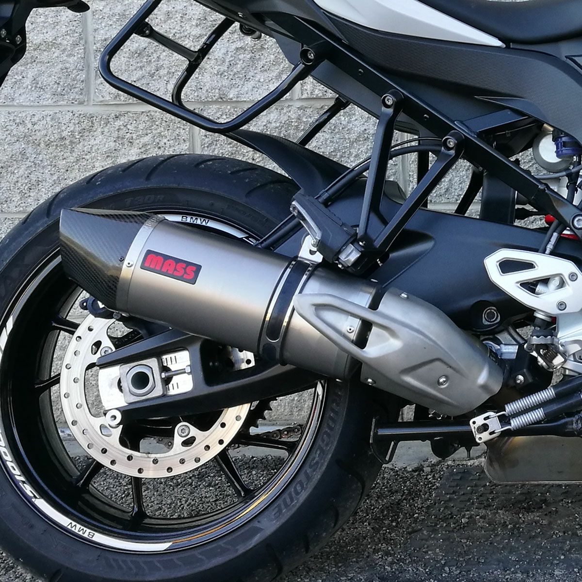 BMW S1000XR オーバルチタン スリップオンマフラー カーボンチップ