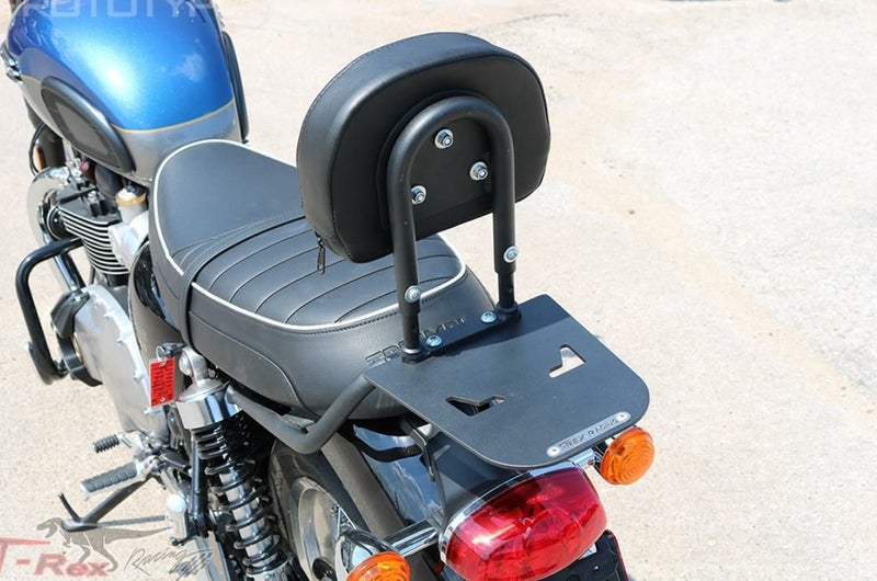 純正部品グレード：Triumph Bonneville トライアンフ ボンネビル 水冷 T100/T120 リアキャリア グラブレール 一体型  黒パウダーコート(クロムメッキ 同時掲載中) クオートバイ後部荷物 ボンネビル用 スラクストン900 T100 T120用 ロイヤルGT650用 バイク燃料タンク用 荷物ラック