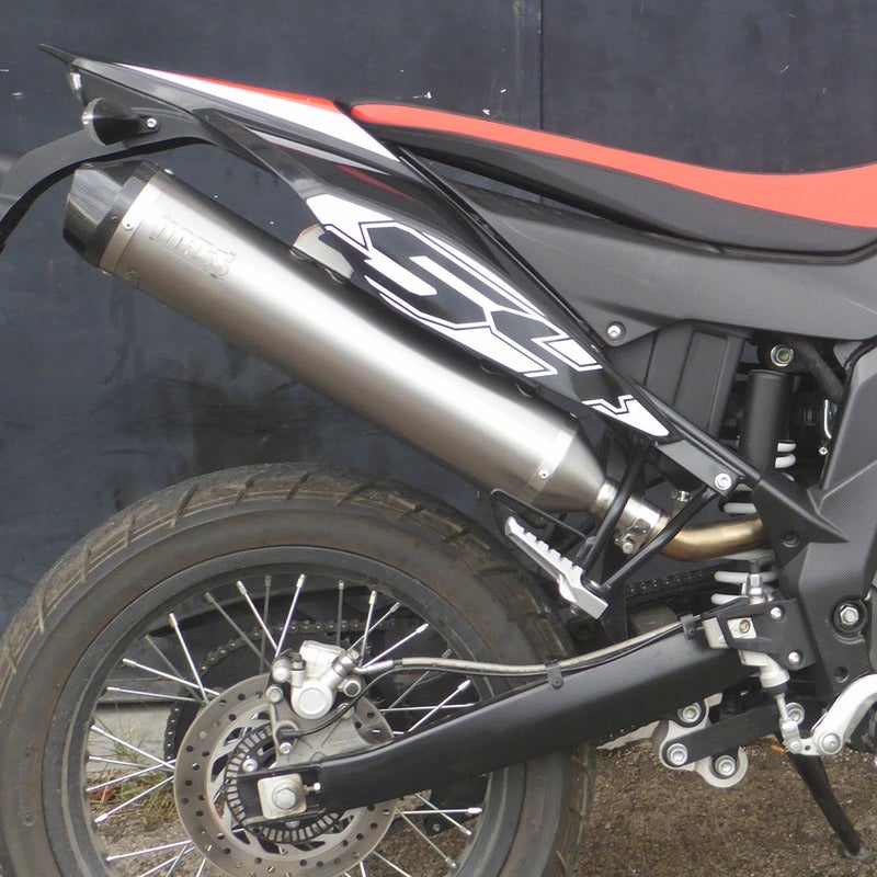 アプリリアSX125/RX125 ラウンドステンレス スリップオンマフラー カーボンチップ MASS Exhaust_1