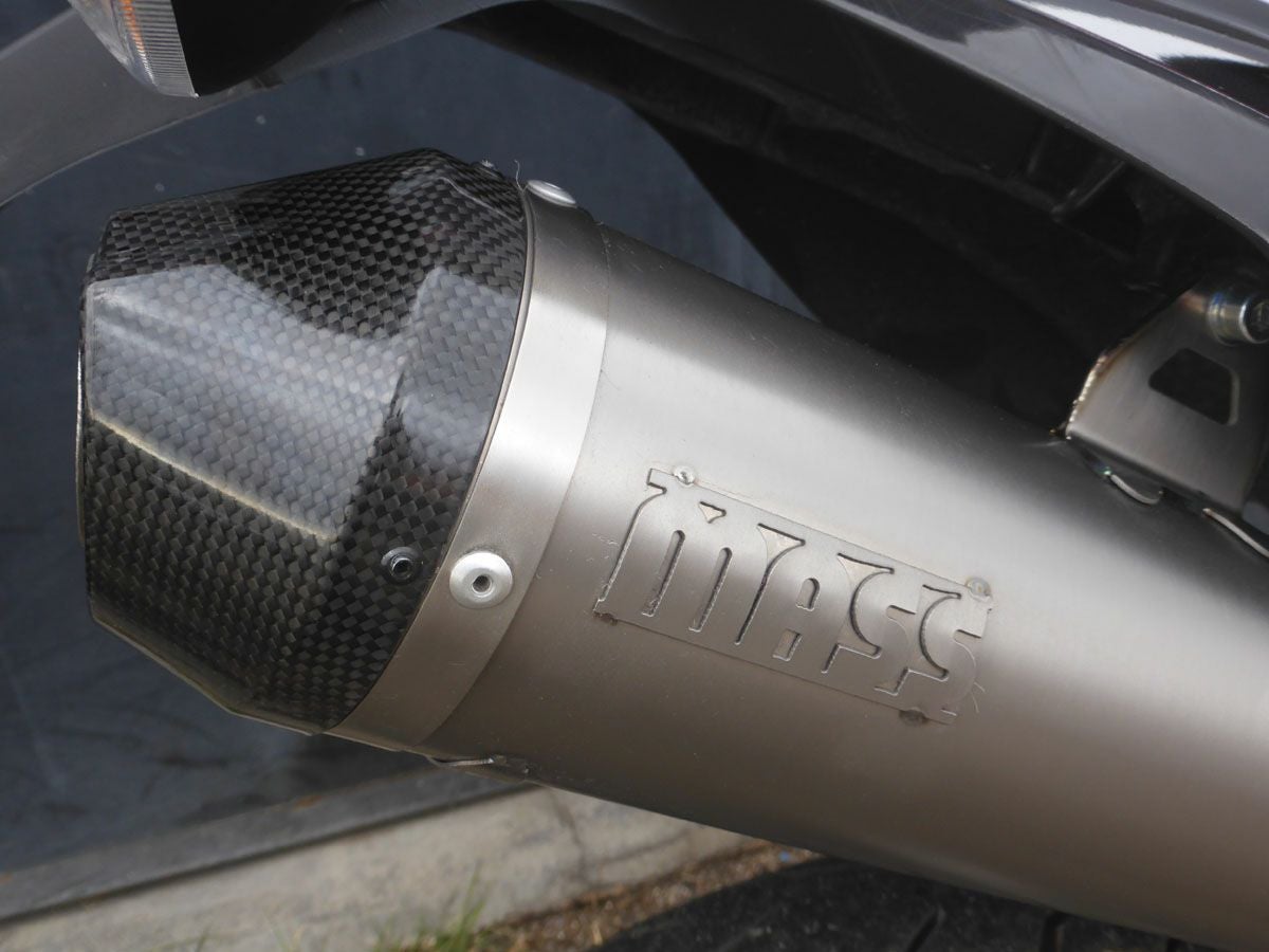 アプリリアSX125/RX125 ラウンドチタン スリップオンマフラー カーボンチップ MASS Exhaust_6
