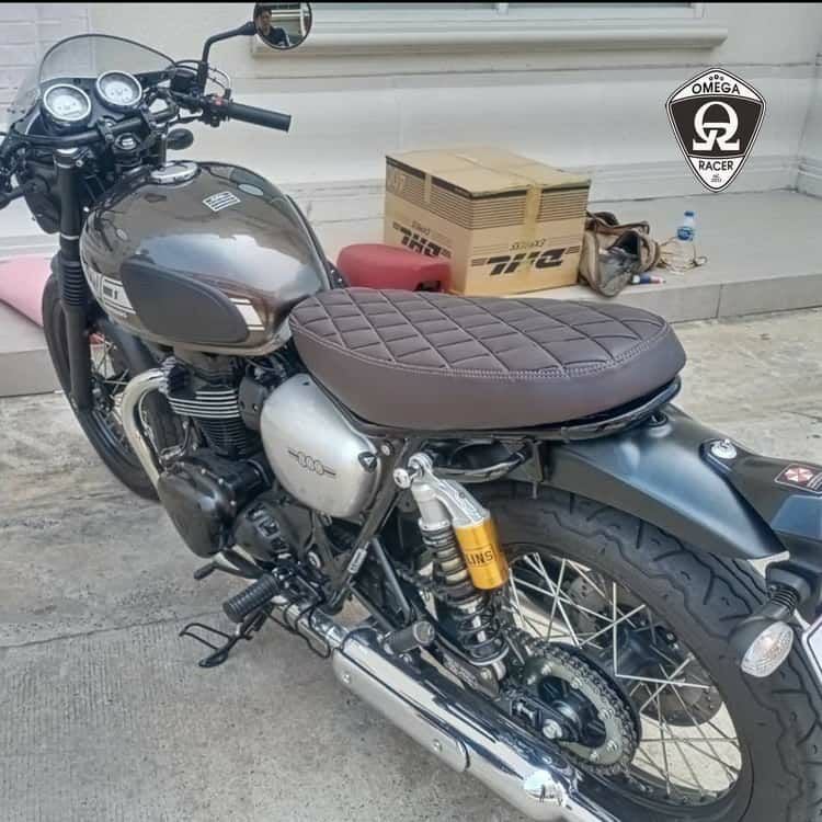 W400, W650, W800 フラットベンチシート ダークブラウン オメガ