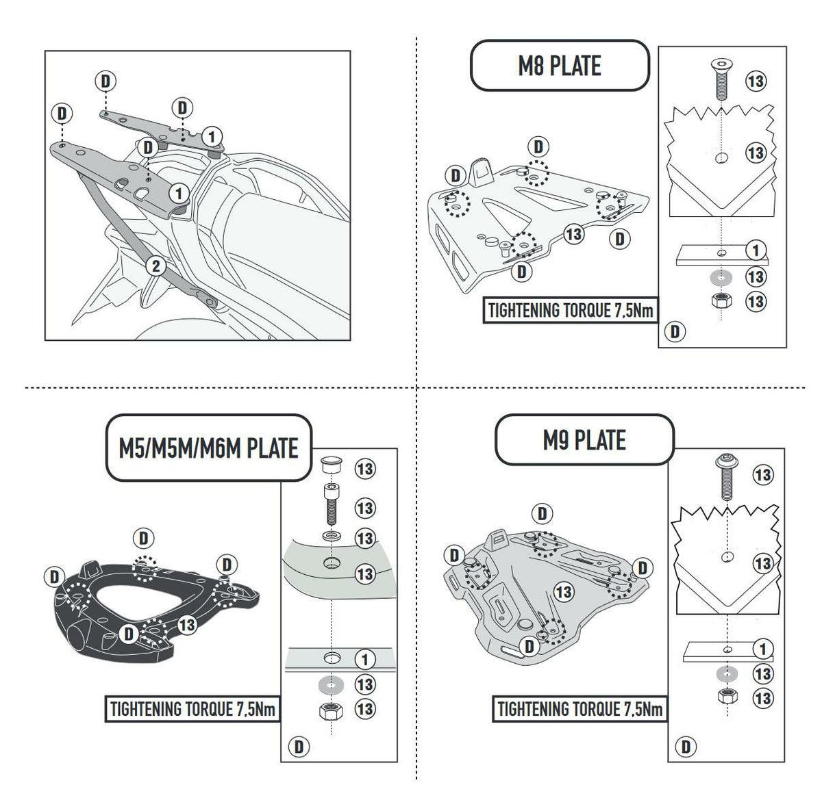 XL750トランザルプ 23- MONOKEY/MONOLOCK対応トップケース用 リアキャリア GIVI_3