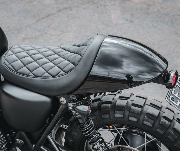 スピードツイン900 カフェシート The Rattler 1個 モートン モートーン シート RATTLER カフェスタイル ブラック T100/T120 (16-25