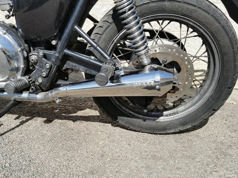 トライアンフ 空冷ボンネビル ステンレス Tromb スリップオンマフラー 