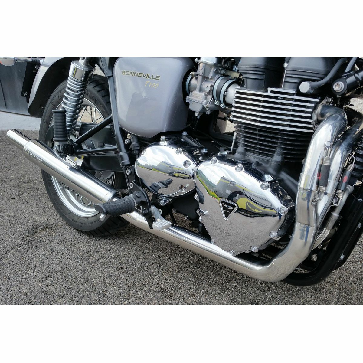 トライアンフ 空冷ボンネビル ボトルステンレス2in1 フルエキゾースト