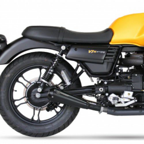 V7 III スリップオンマフラー 左右2本出し ブラック IRONHEAD | バイク