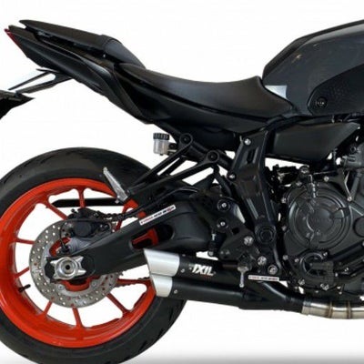 MT-07/XSR700 フルエキゾーストマフラー DUAL HYPERLOW BLACK XL 