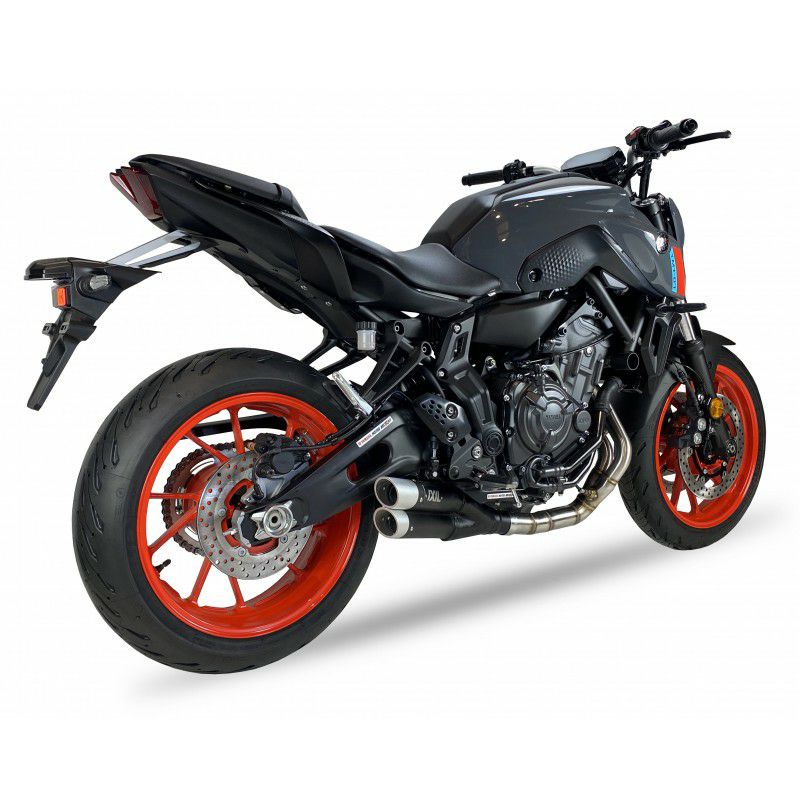 MT-07/XSR700 フルエキゾーストマフラー DUAL HYPERLOW BLACK XL