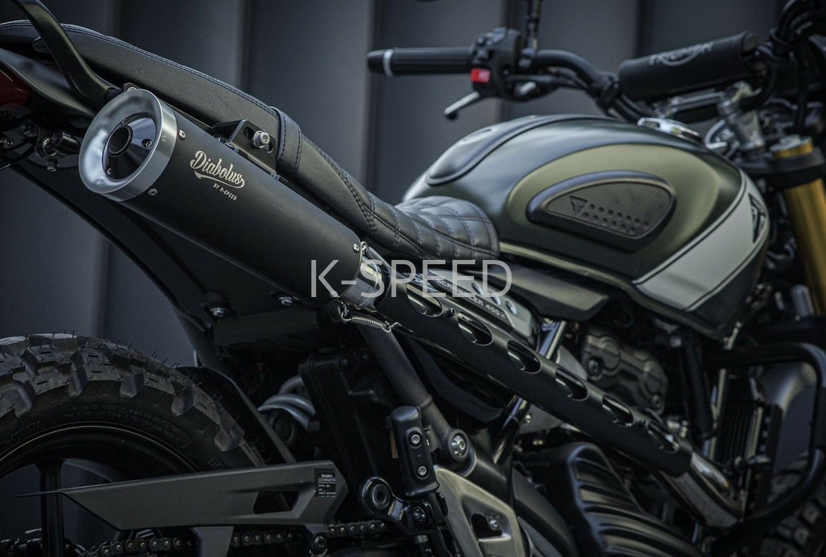 トライアンフ スクランブラー400X フルエキゾースト アップマフラー ブラック/シルバー K-SPEED_4