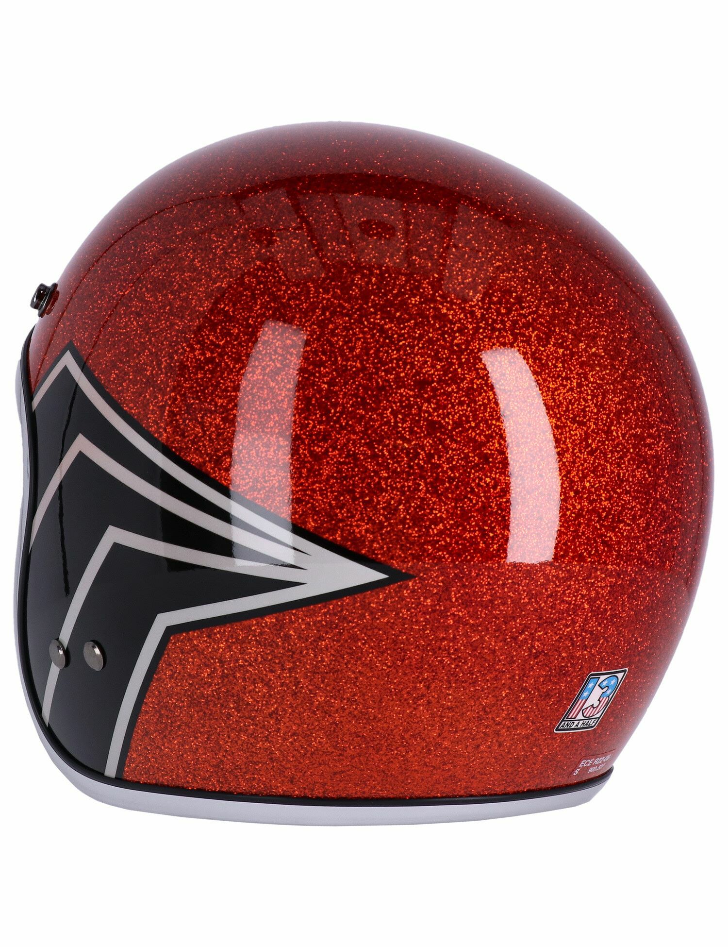 Roeg x 13-1/2 ジェットヘルメット レッドフレーク | バイクカスタム