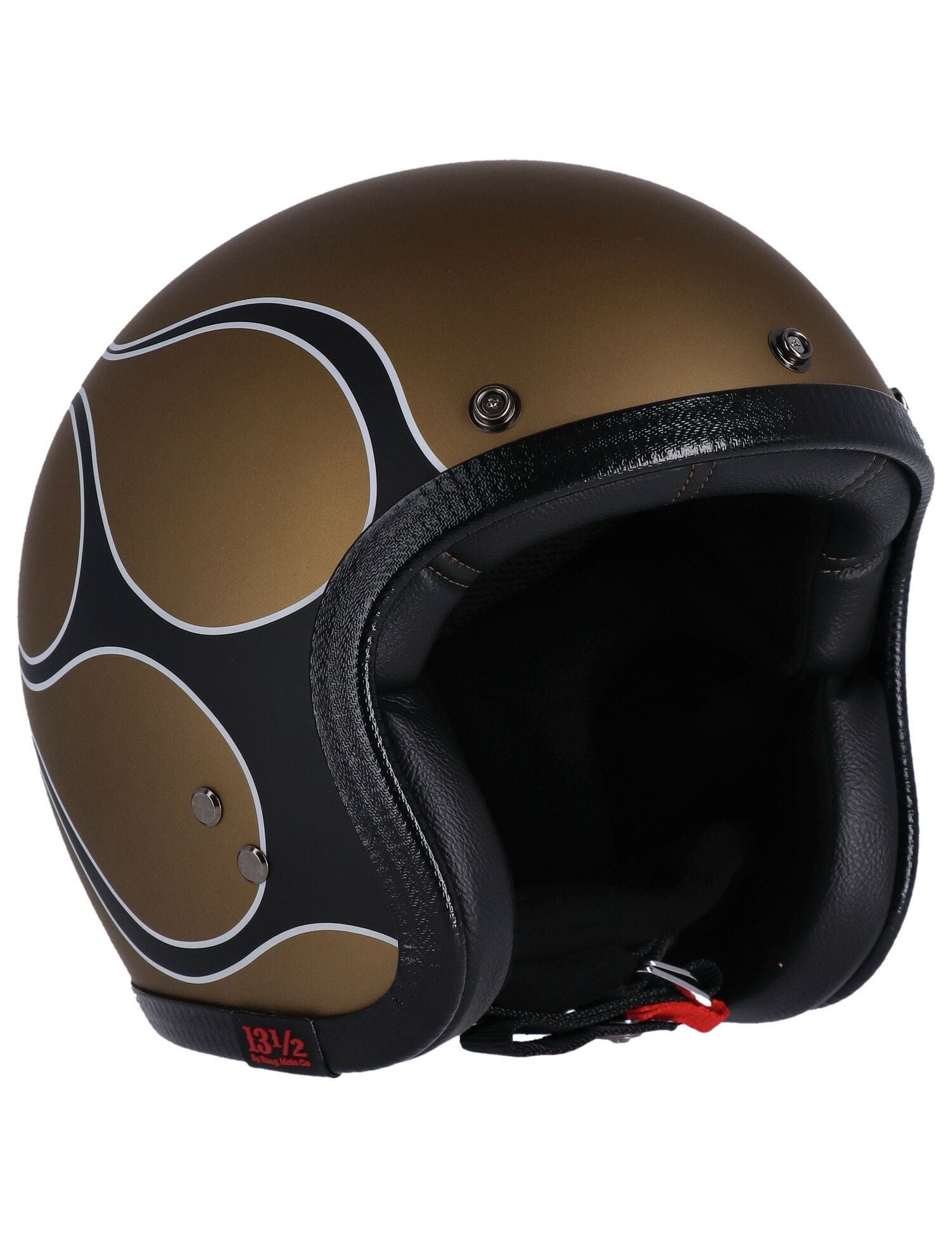 Roeg x 13-1/2 ジェットヘルメット フレイムパターン マットゴールド