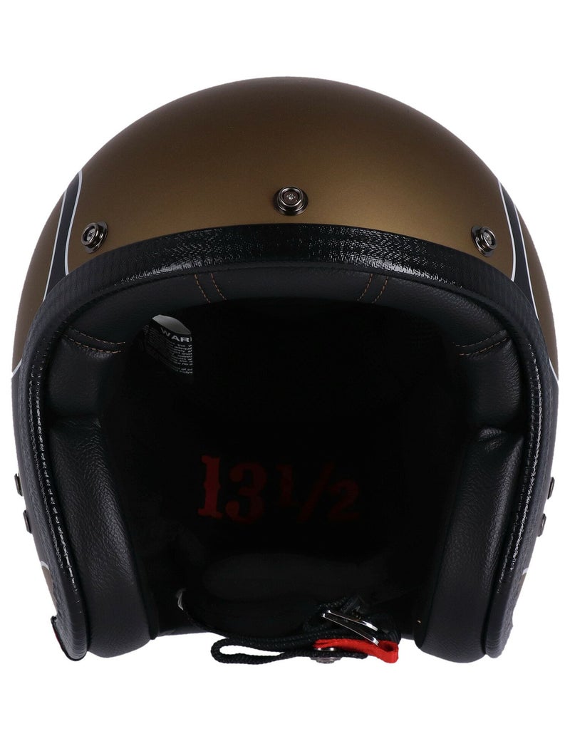 Roeg x 13-1/2 ジェットヘルメット フレイムパターン マットゴールド 