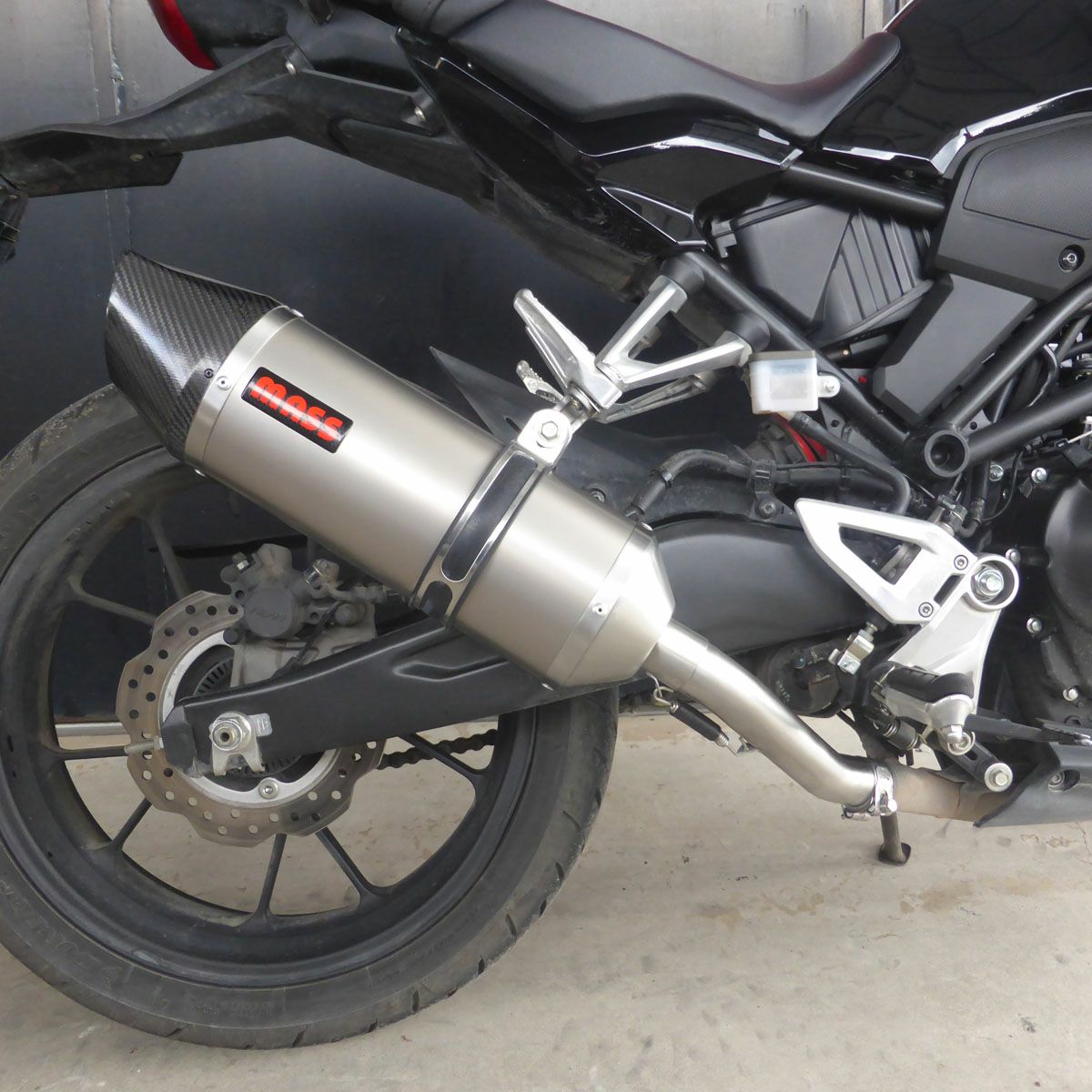 CB250R/CB300R オーバルチタン スリップオンマフラー カーボンチップ