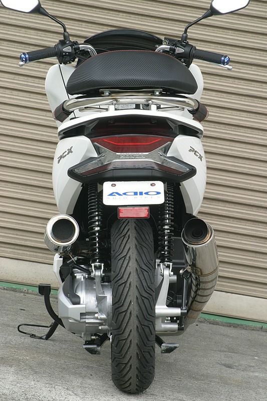 ヒゲ面　アディオ社外マフラー　　PCX150 KF30用 PCX125/150 4型 BB-SHOOT マフラー ステンレス アディオ | バイク