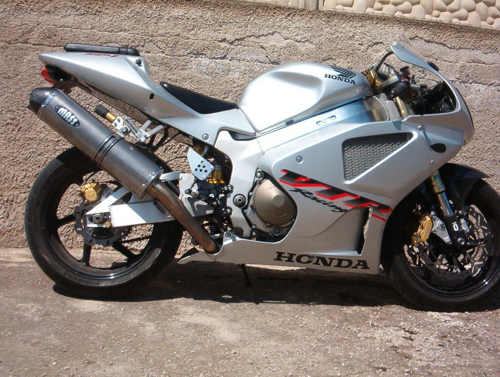 VTR1000SP-1 オーバルチタン スリップオンマフラー カーボンチップ