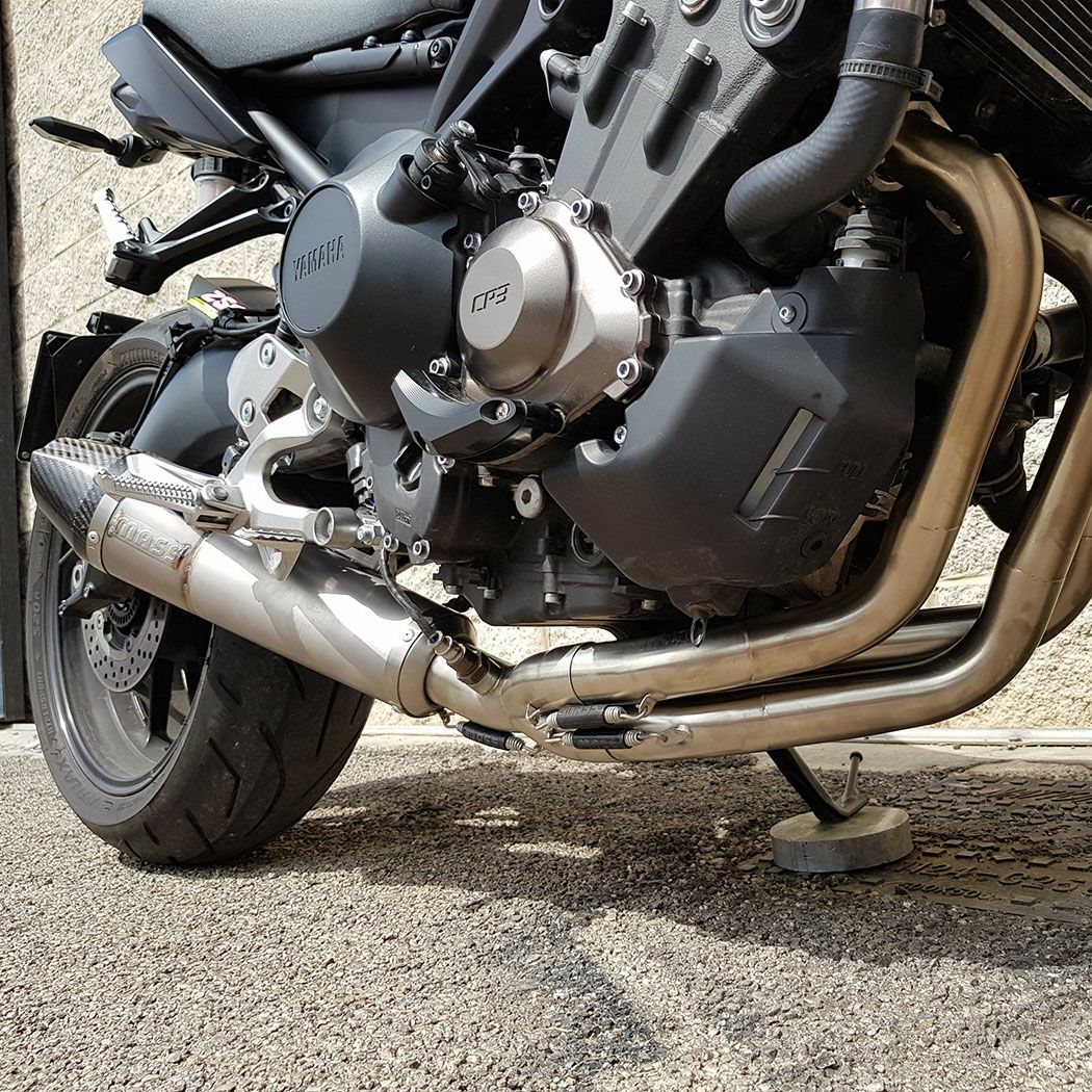 MT-09 Trombカーブチタン 3in1 フルエキゾーストマフラー カーボン