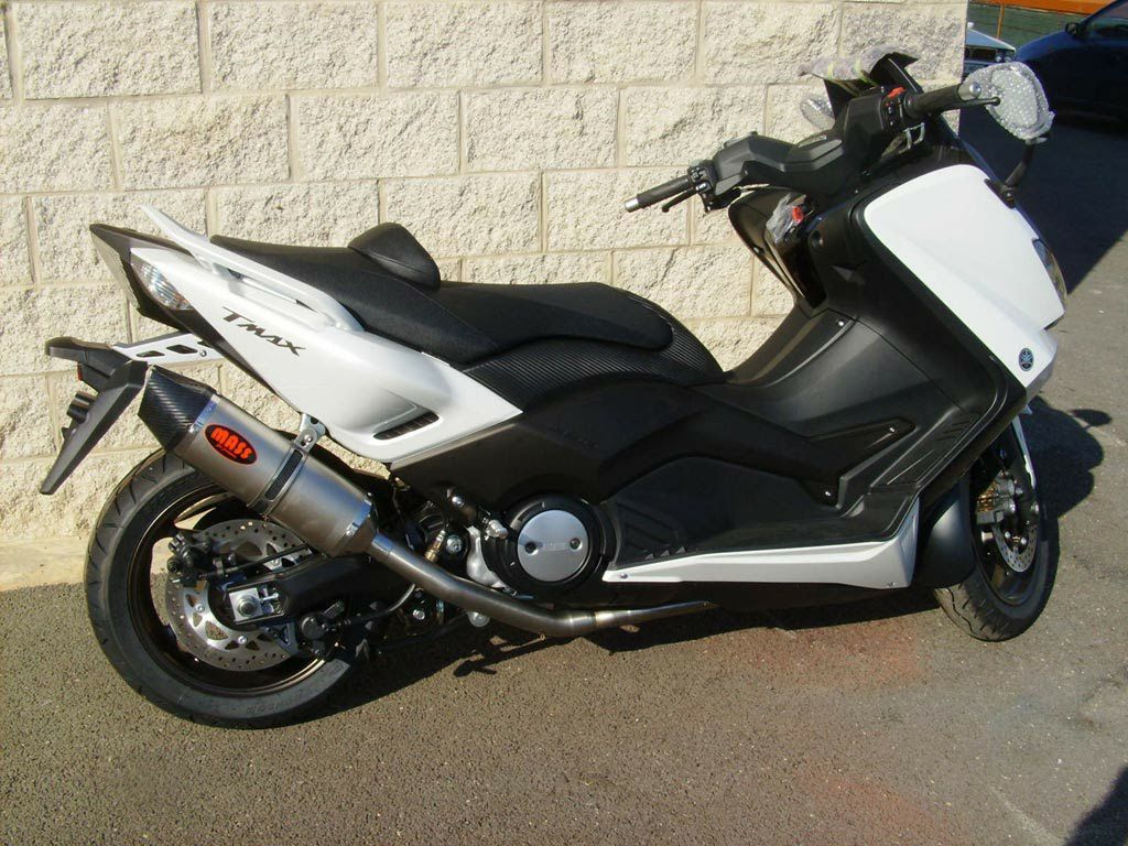TMAX オーバルチタン フルエキゾーストマフラー カーボンチップ MASS