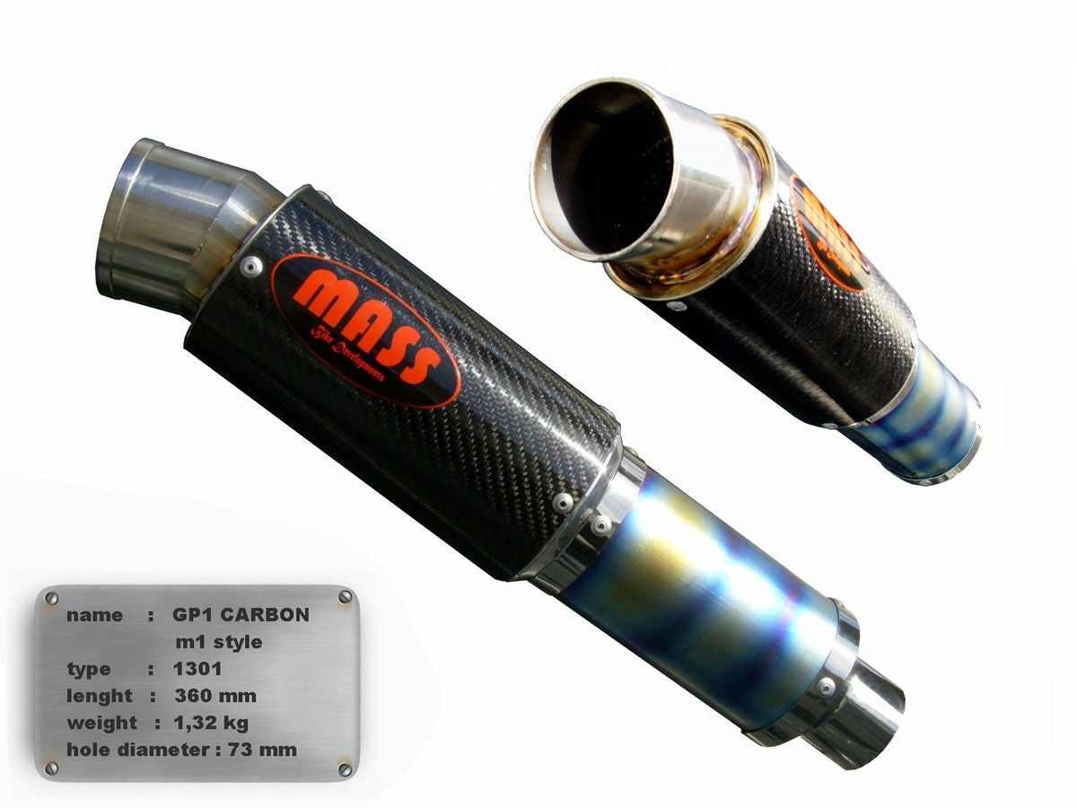YZF-R1 98-01 M1スタイル チタンカーボン スリップオンマフラー MASS