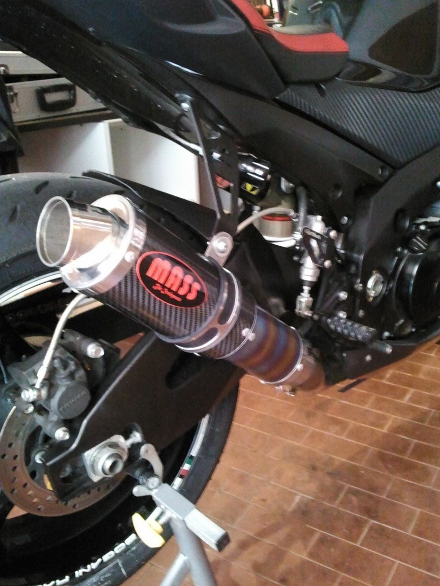 GSX-R1000 M1スタイル フレイムチタン/カーボン スリップオンマフラー