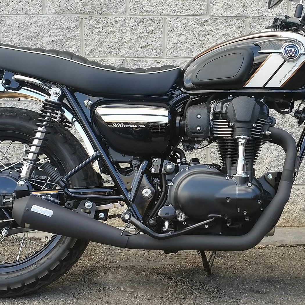 ギャングパーツ　w800後期マフラー W800 ステンレス2in1 Tromb フルエキゾーストマフラー MASS Exhaust