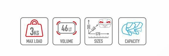 ジビ(GIVI) MONOLOCK 46L トップケース E46 テックリビエラ ブラック