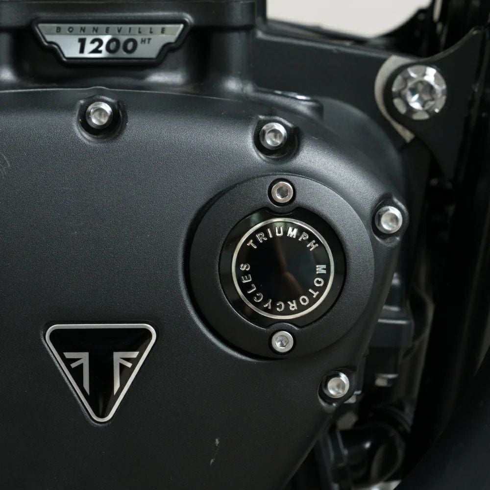Motone クラッチバッジ&ポイントカバー　シルバー　トライアンフ Motone クラッチバッジ ユニオンジャック ブラック/ポリッシュシルバー
