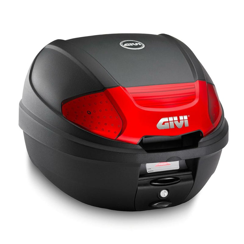 ジビ(GIVI) MONOLOCK 30L トップケース E300N2B ブラック/レッドリフレクター ユニバーサルベースプレート付_1