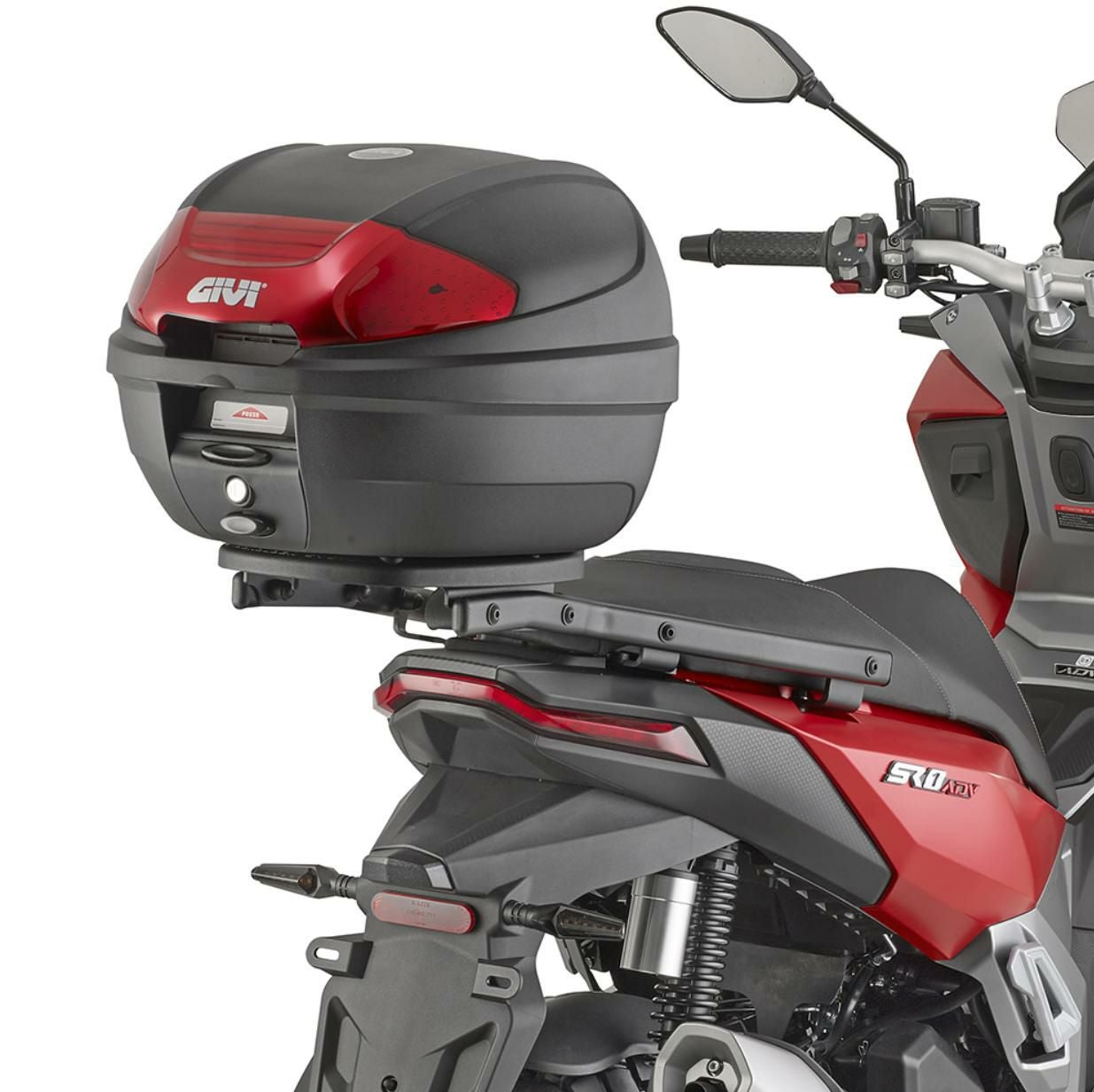 ジビ(GIVI) MONOLOCK 30L トップケース E300N2B ブラック/レッド