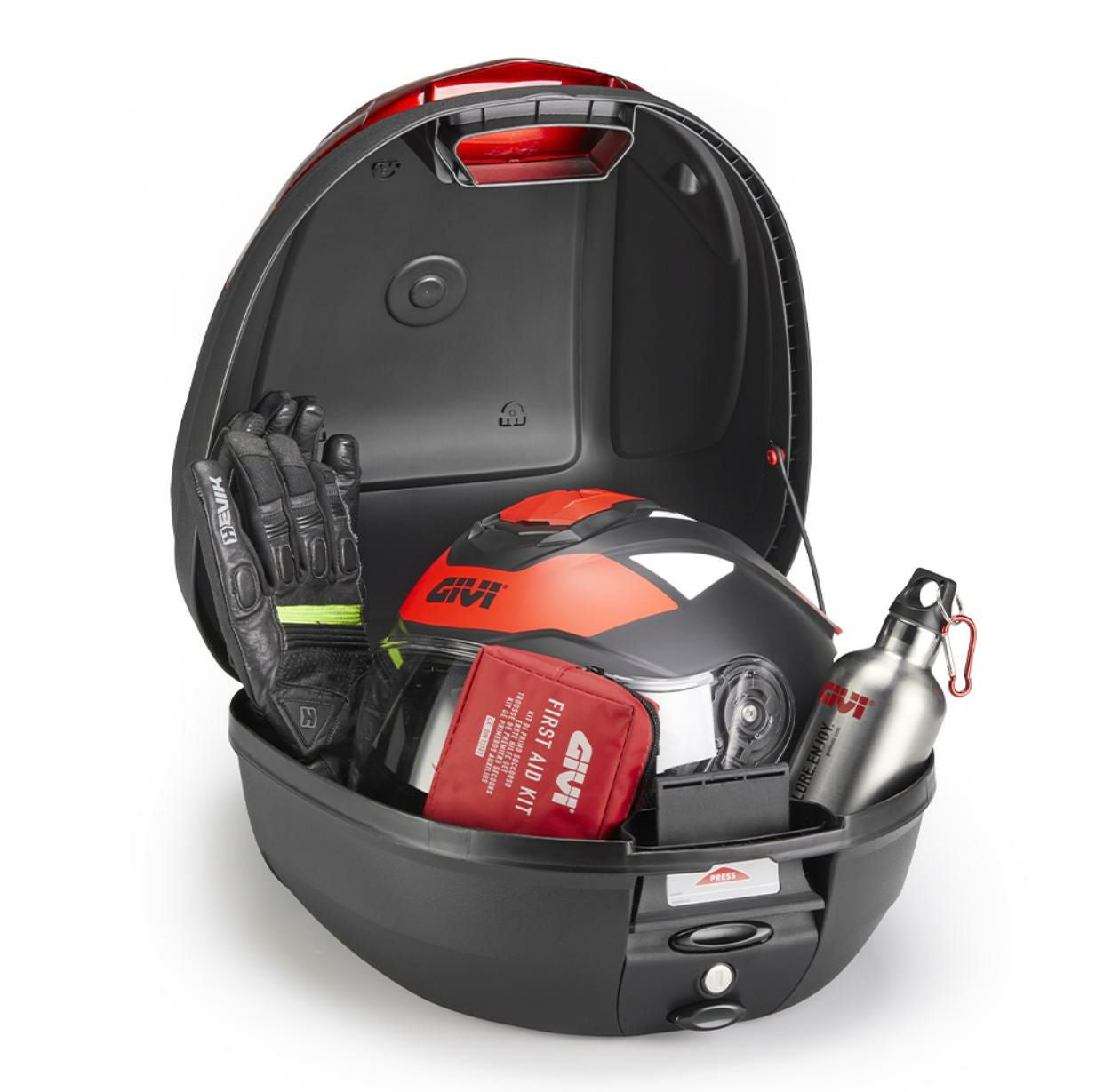 ジビ(GIVI) MONOLOCK 30L トップケース E300N2B ブラック/レッド