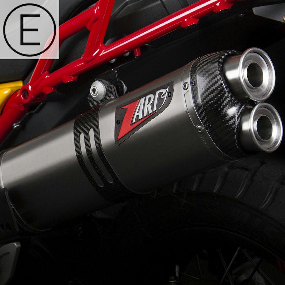 V85TT 19- スリップオンマフラー Eマーク付き チタン サテン ZARD