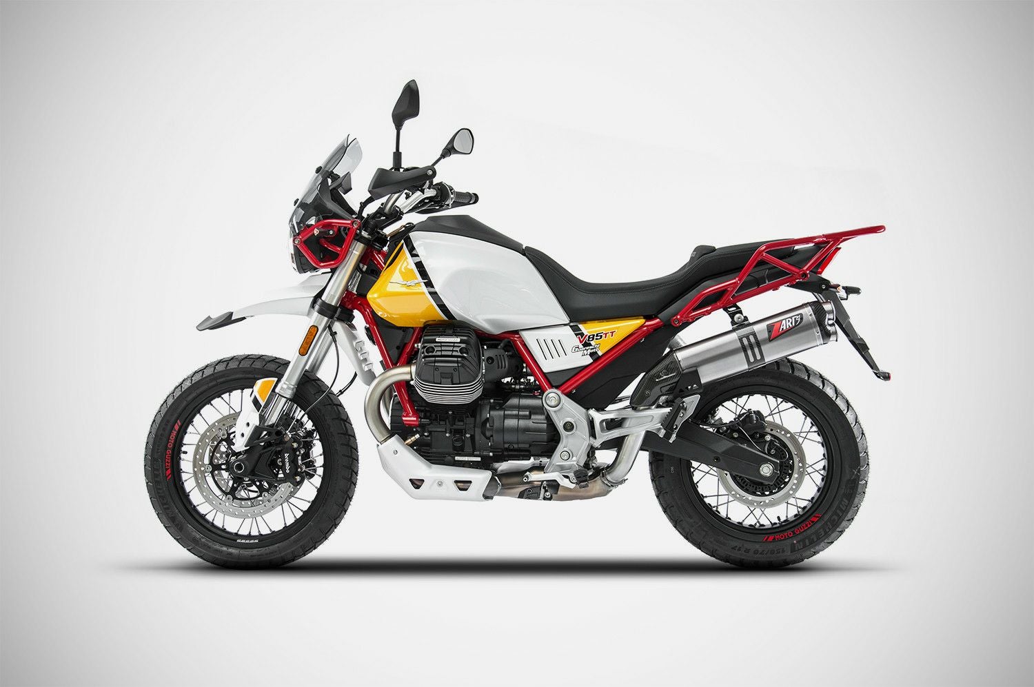 V85TT 19- スリップオンマフラー Eマーク付き チタン サテン ZARD