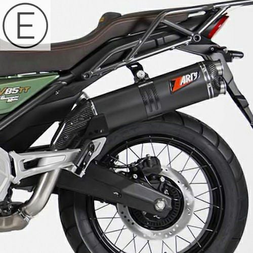 モトグッチv85ttマフラー　 ZARD製 V85TT 19- スリップオンマフラー Eマーク付き チタン ブラック ZARD
