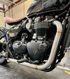 トライアンフ ボンネビルボバー／ボバーブラック 18～24  ドラッグフルエキゾーストシステム ステンレス マンドレル曲げ仕様 ブラッシュ  HITCHCOX_5