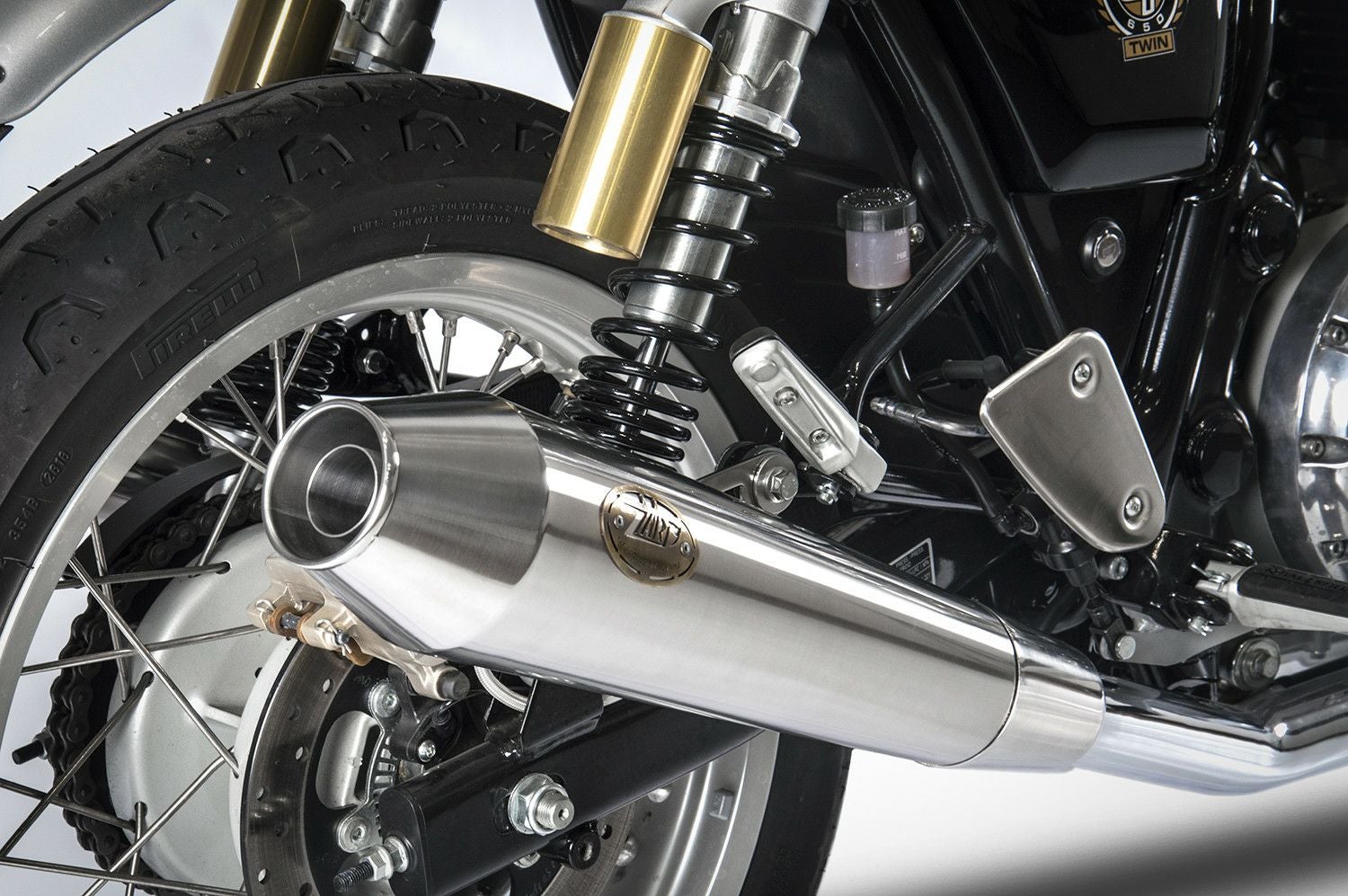 ロイヤルエンフィールドコンチネンタルGT650 社外マフラー　AEW INDIA インターセプター/コンチネンタルGT650 19- スリップオンマフラー