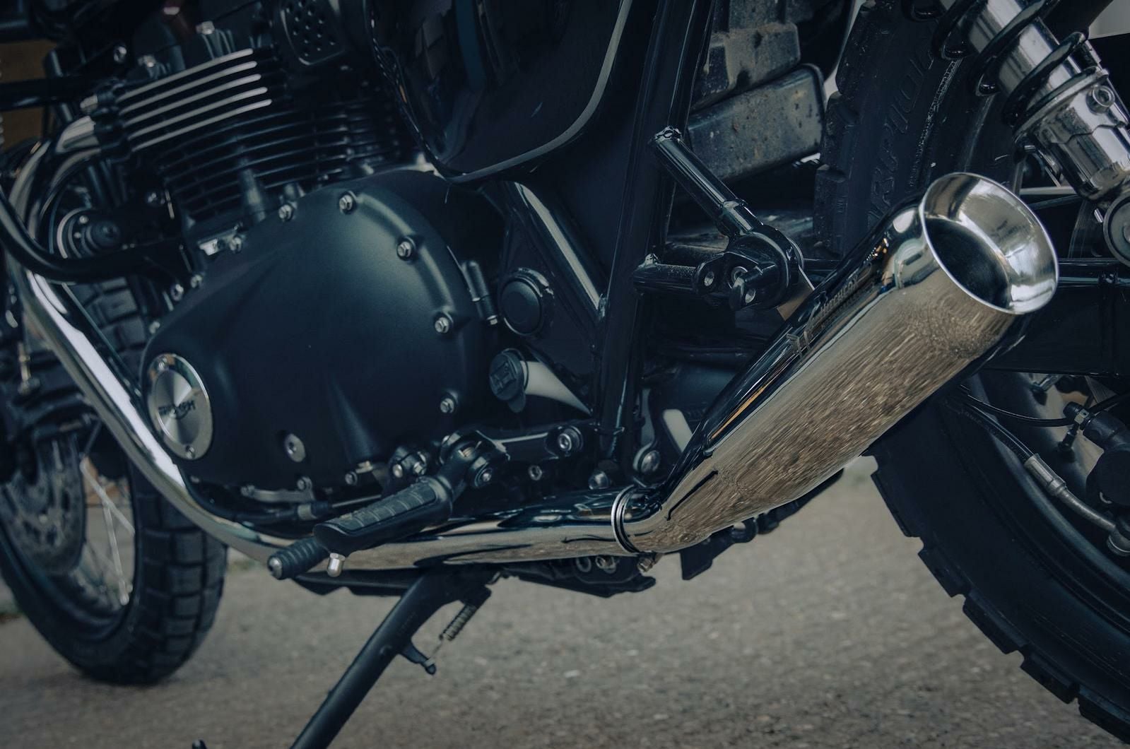 トライアンフ ボンネビル T100 16～ スリップオンマフラー ブラッシュ
