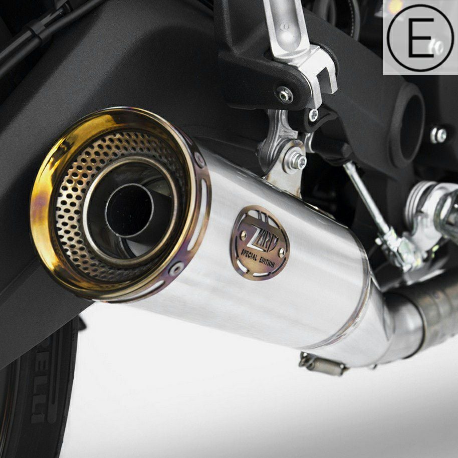 V85TT 19- スリップオンマフラー Eマーク付き ステンレス サテン ZARD