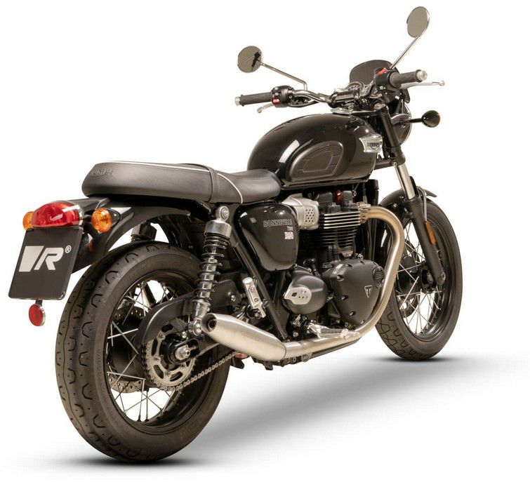 ボンネビル T100/T120 スリップオンマフラー Eマーク付き ブラック 