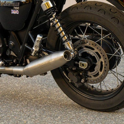 ボンネビル T100/T120 スリップオンマフラー Eマーク付き ステンマット 