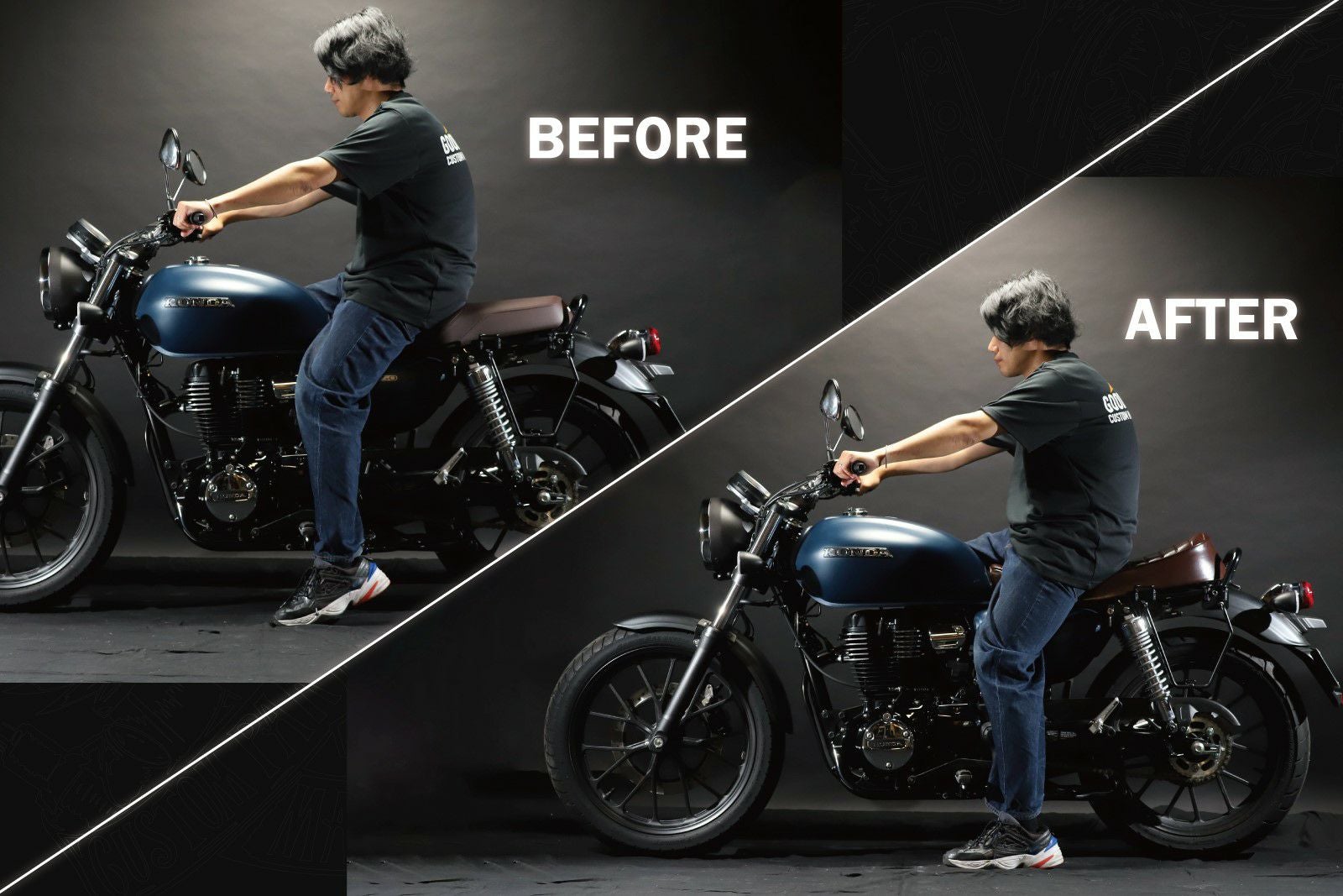 ホンダ GB350 シート タックロール ブラウン 
