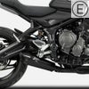 トライデント660 21- フルエキゾーストマフラー Eマーク付き ステンレススリーブ/ブラック  ZARD_1
