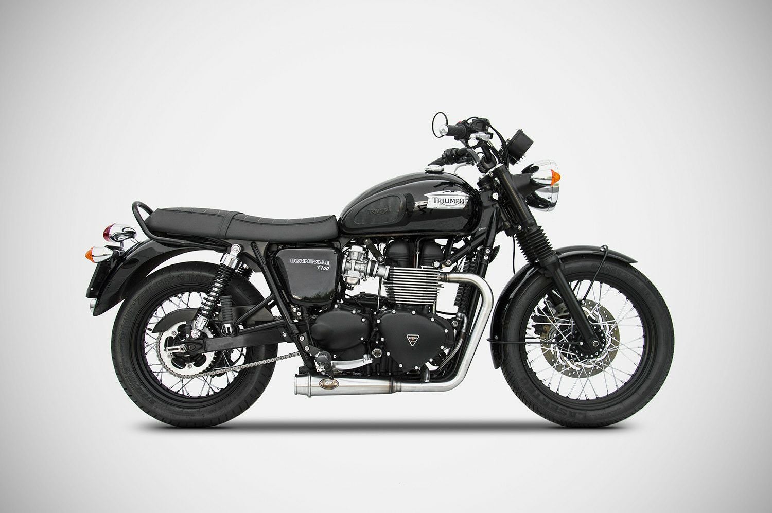 空冷ボンネビル T100/スラクストン900 フルエキゾーストマフラー ZARD